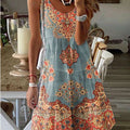 New Summer Sleeveless Floral Halterneck Waist Dress For Women