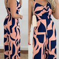 Suspender Open Back Waist Wide-Leg Jumpsuit Women'S Black