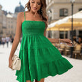 New One-Line Neck Thin Suspender Solid Color Versatile Textured Dress
