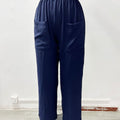 Pants Solid Color Pockets Women'S Slacks Elasticated Pants Trousers Trouser