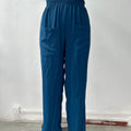 Pants Solid Color Pockets Women'S Slacks Elasticated Pants Trousers Trouser