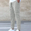 Trendy Pants Plaid Casual Pants Fashion Men'S Slacks Rope Pants