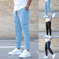 Trendy Pants Plaid Casual Pants Fashion Men'S Slacks Rope Pants