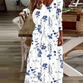 New V-Neck Print Long Sleeve Women'S Dress Printed Dress