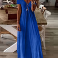 New V-Neck Short-Sleeved Dresses In Europe And The United States For Summer