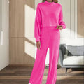 New Spring And Autumn Solid Color Knitted Fine Pit Strip Fashion Casual Suit Short Top