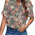 New Solid Color V-Neck Temperament Fashion Off-Shoulder Sleeve Women'S Top