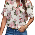 New Solid Color V-Neck Temperament Fashion Off-Shoulder Sleeve Women'S Top