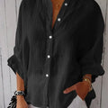 Cotton And Linen Back Lace-Up Design Shirt