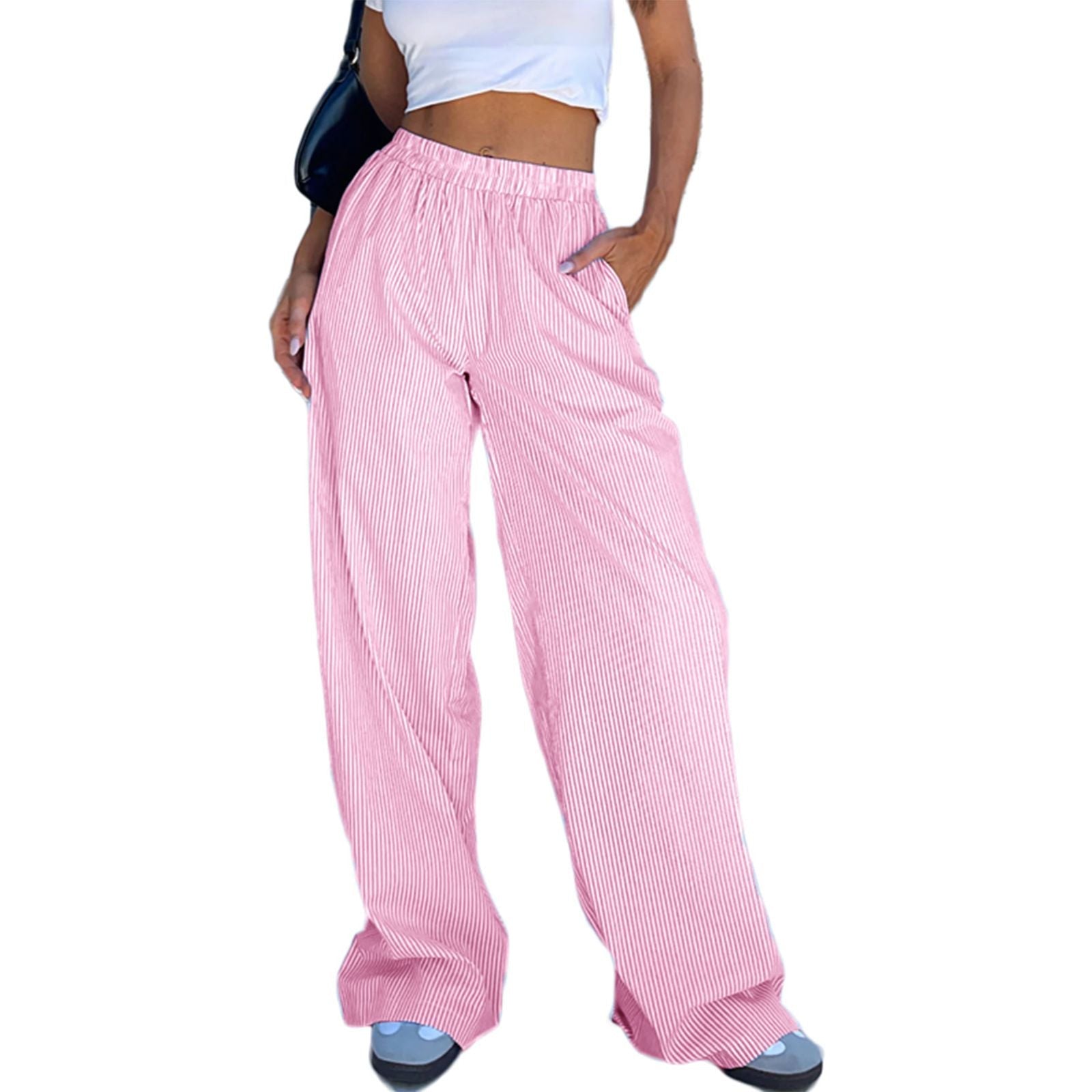 Wide-Leg Pants Casual Street Ins Fashion Loose High-Waisted Pants