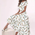 Cross-Border Spring And Summer New Digital Printed Crew Neck Dress