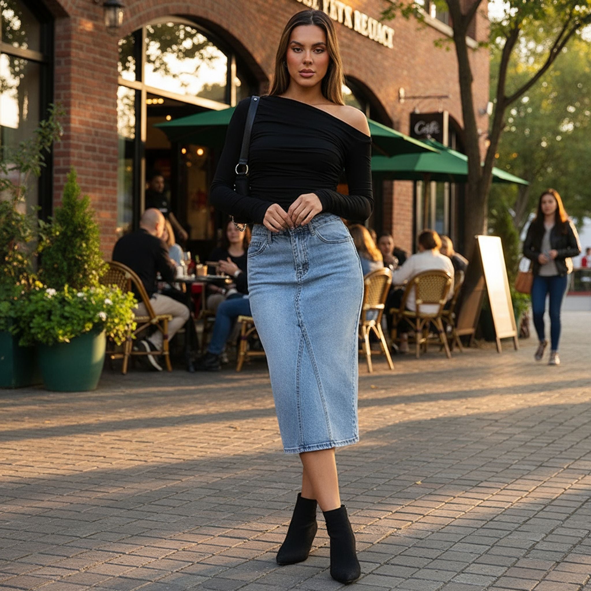 Women'S Spring Ins New Solid Color Slanted Shoulder Long Sleeve Pleated Crop Top T-Shirt Women'S
