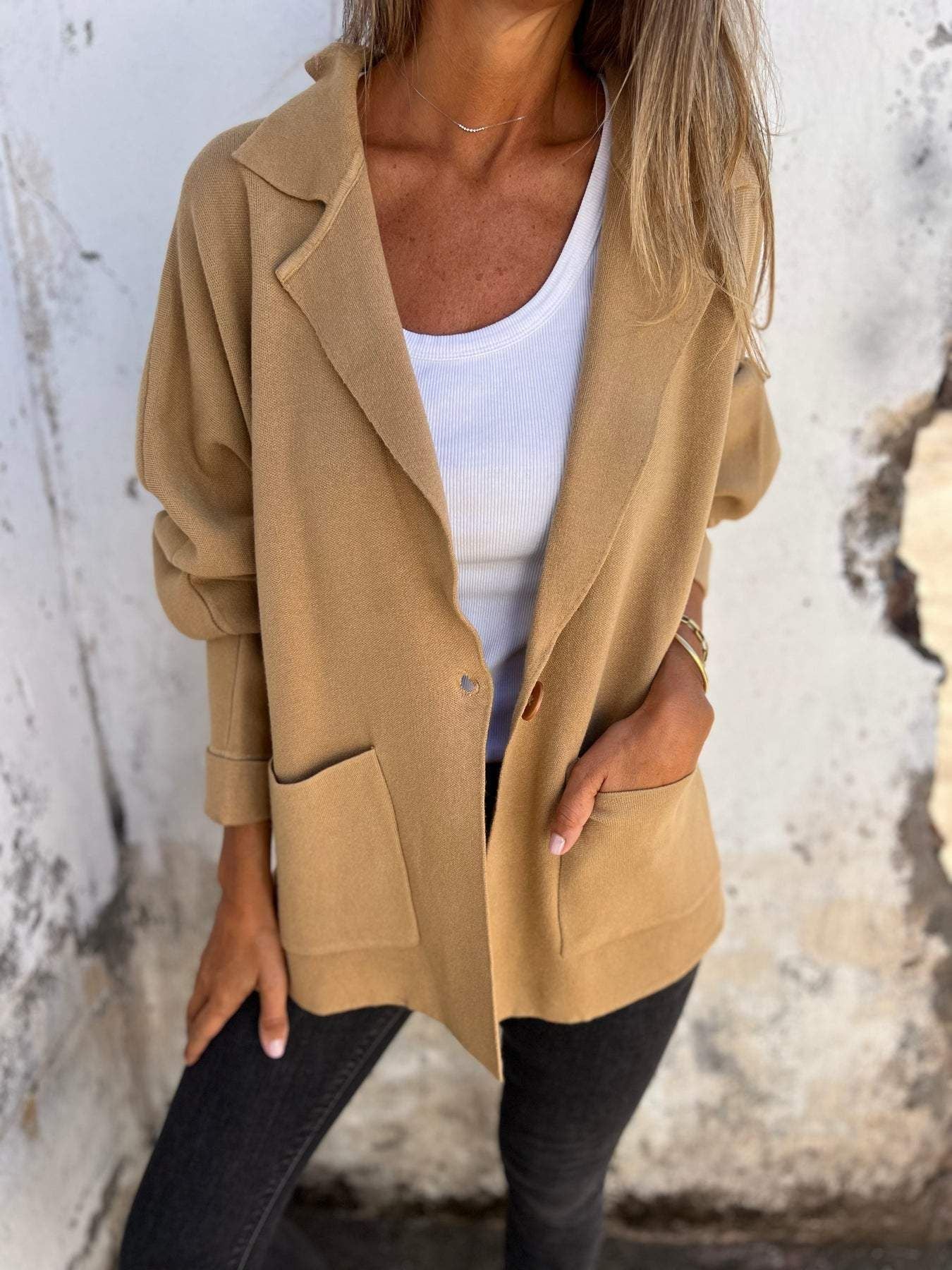 Casual Versatile Lapel Pocket Jacket Jacket