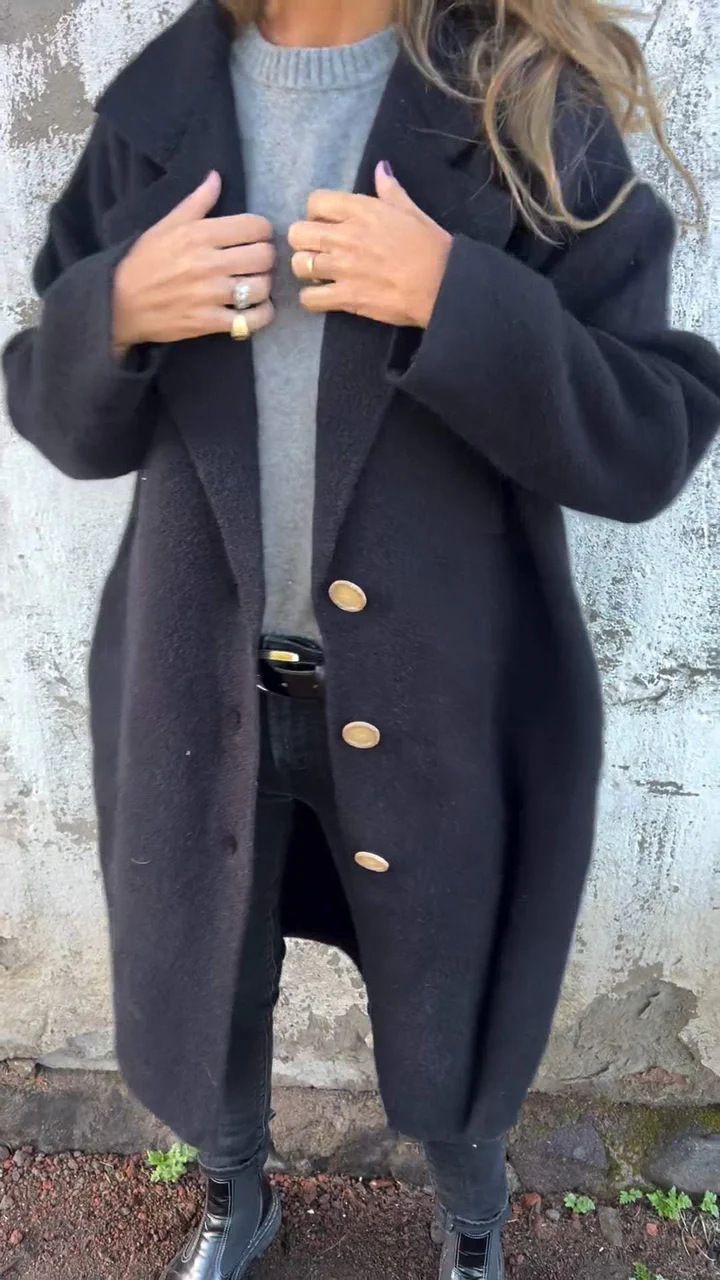 Winter Lapel Long Sleeve Casual Woolen Jacket