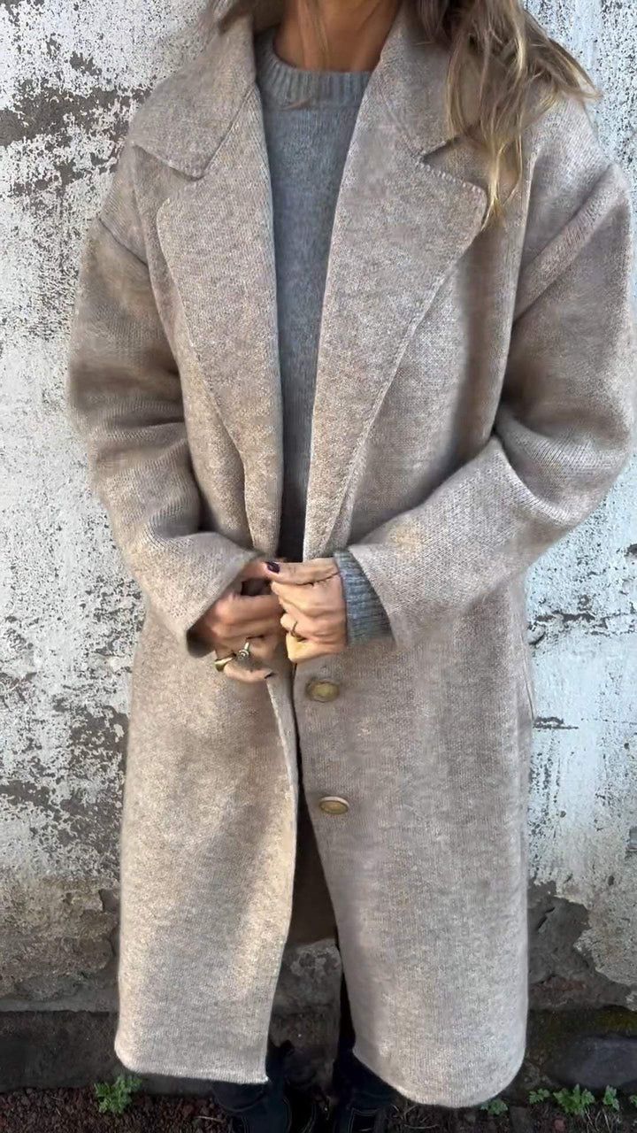 Winter Lapel Long Sleeve Casual Woolen Jacket