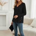 Button-Down Sweater Long Sleeve Top Pullover Girl