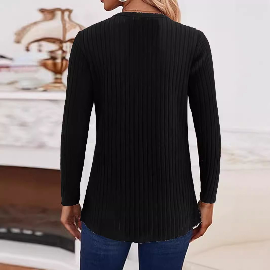 Button-Down Sweater Long Sleeve Top Pullover Girl