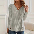 Button-Down Sweater Long Sleeve Top Pullover Girl