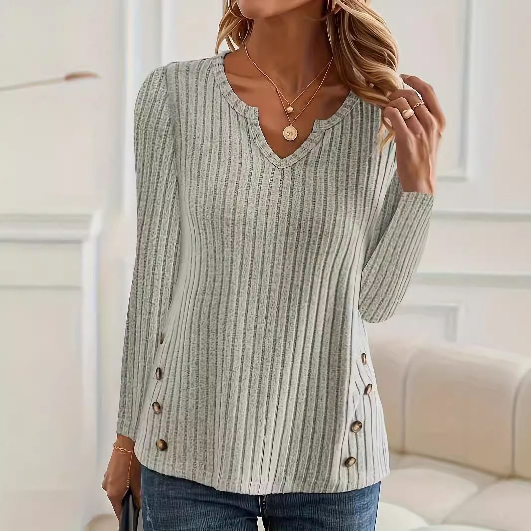 Button-Down Sweater Long Sleeve Top Pullover Girl