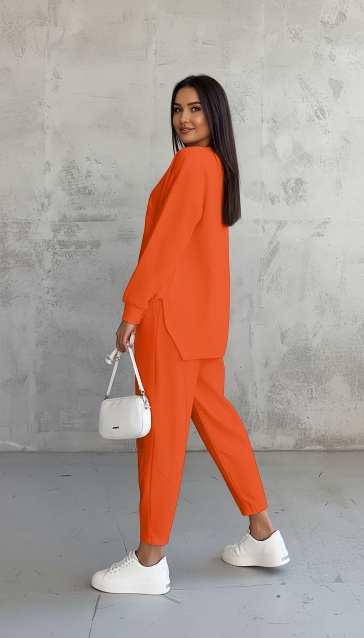 Casual Crew Neck Loose Irregular Long-Sleeved Sweatshirt Set