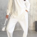 Casual Crew Neck Loose Irregular Long-Sleeved Sweatshirt Set