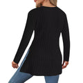 New Long-Sleeved Solid Color V-Neck Casual Home Pit Strip Top Thin