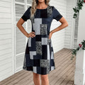 New Contrast Spliced V-Neck Dress
