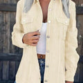 Winter, New Solid Color Corduroy Lapel Cardigan, Loose Casual Temperament, Jacket, Women'S