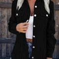 Winter, New Solid Color Corduroy Lapel Cardigan, Loose Casual Temperament, Jacket, Women'S