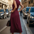 Summer Sleeveless Crew Neck Fashion Casual Long Dress Women