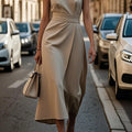 Summer Sleeveless Crew Neck Fashion Casual Long Dress Women