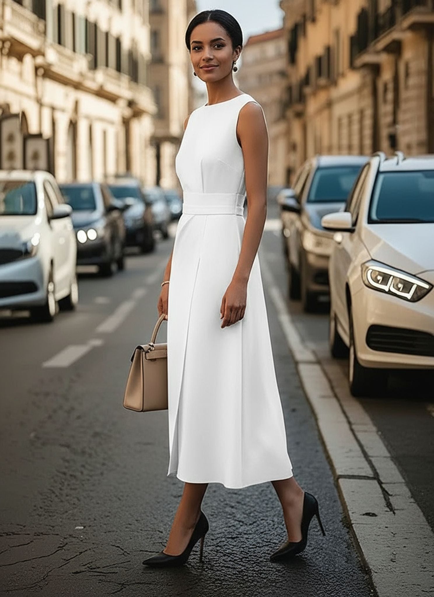 Summer Sleeveless Crew Neck Fashion Casual Long Dress Women