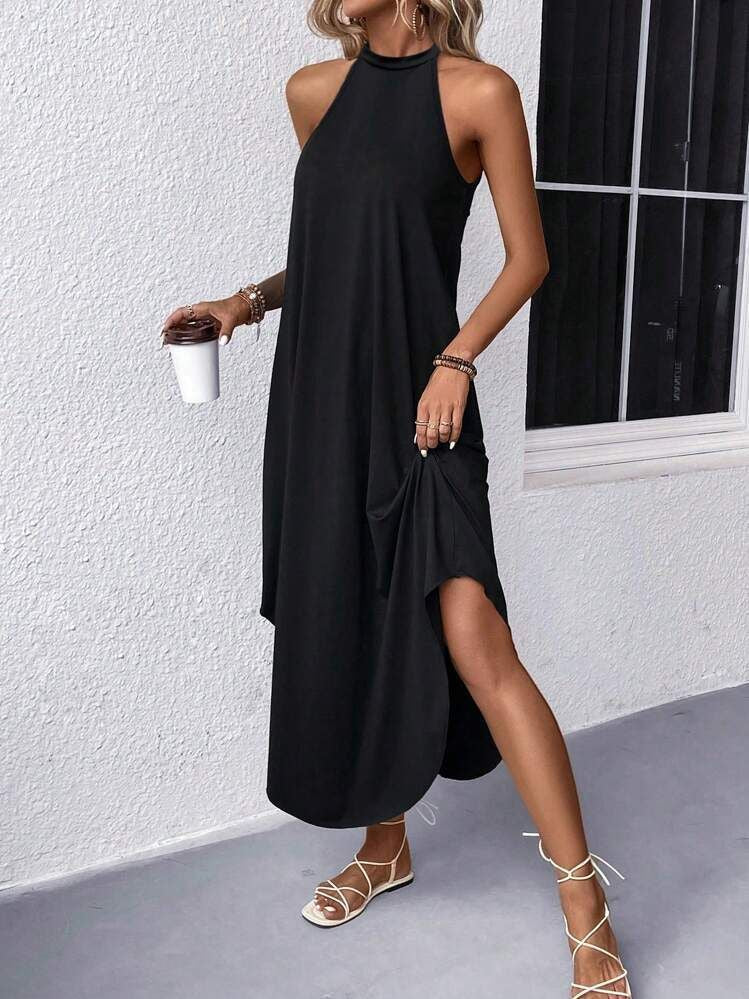 Solid Color Loose Long Skirt, Vest Dress, Sundress, Slim And Light Luxury