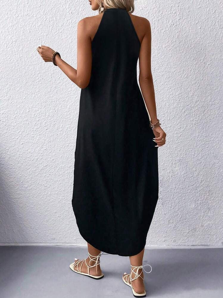 Solid Color Loose Long Skirt, Vest Dress, Sundress, Slim And Light Luxury