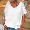 New Solid Color Loose Crew Neck Short-Sleeved Top T-Shirt