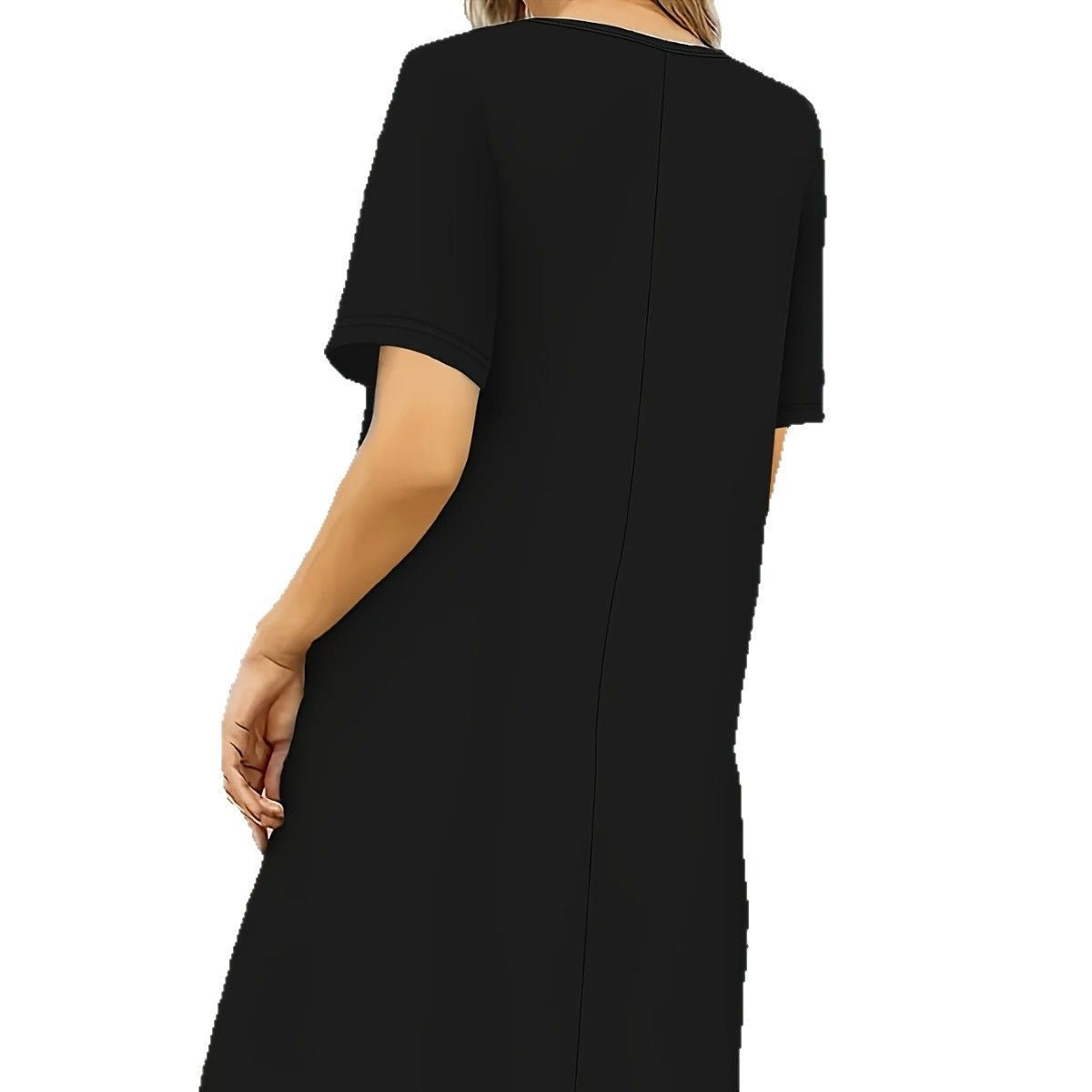 Women'S New Solid Color Cropped Crew Neck Dress