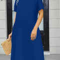 Women'S New Solid Color Cropped Crew Neck Dress