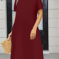 Women'S New Solid Color Cropped Crew Neck Dress
