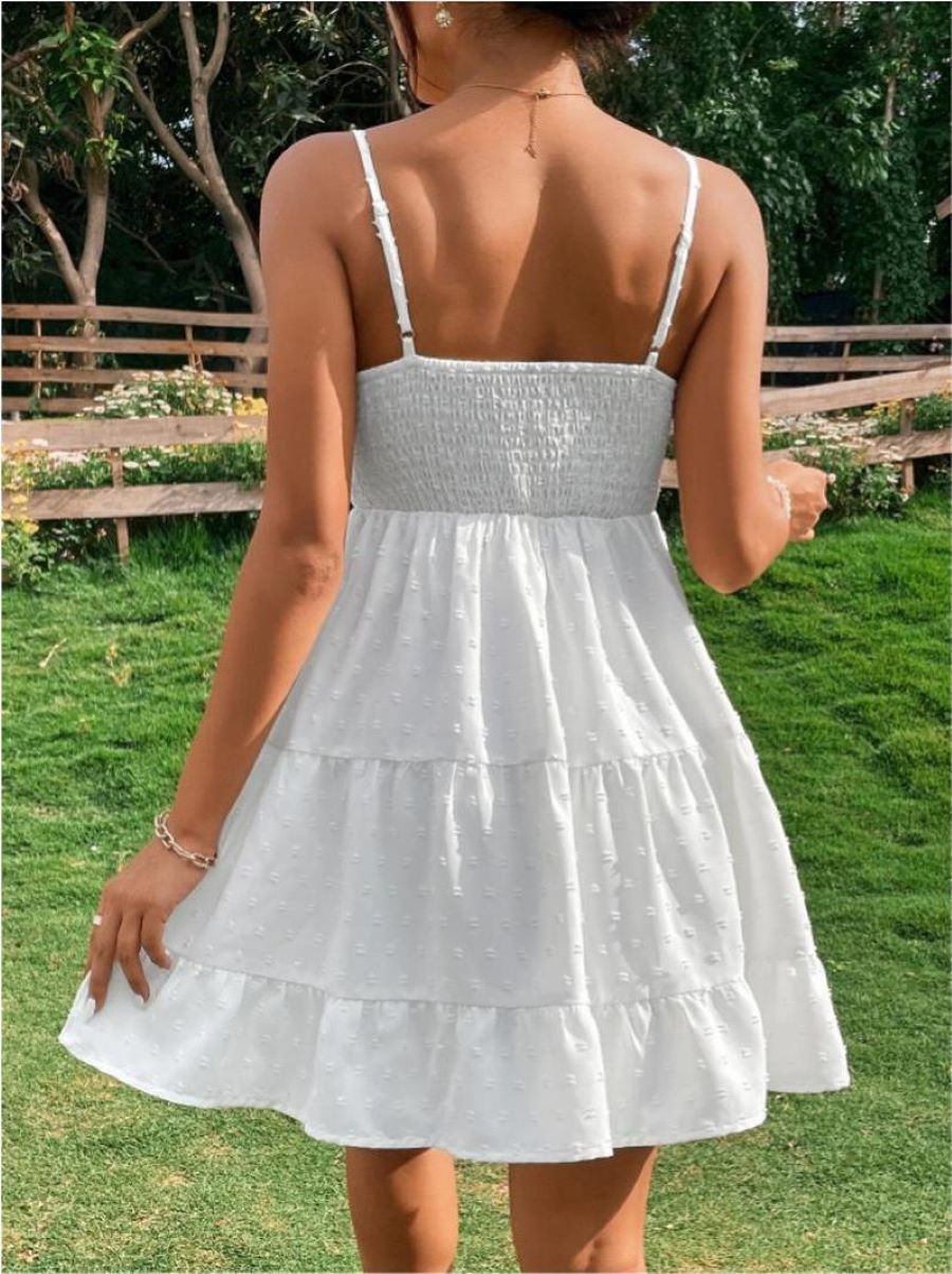 Summer Swiss Polka Dot Slip Dress