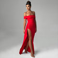 Sexy One-Shoulder Temperament Elegant Party Dress Slit Dress