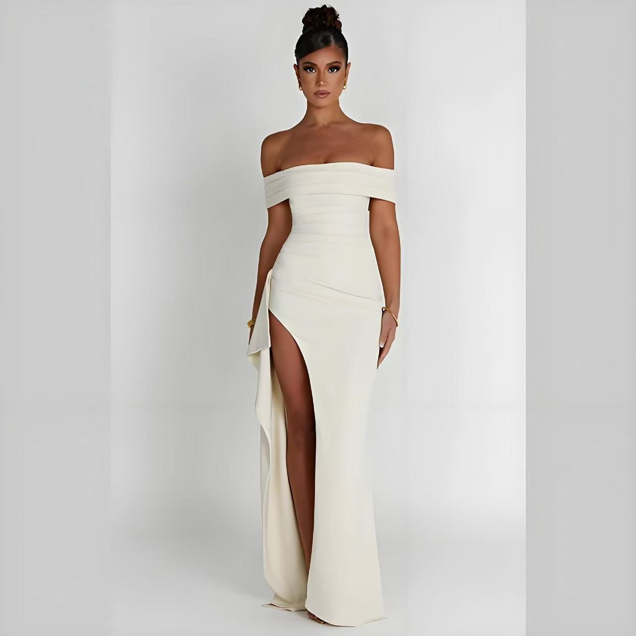 Sexy One-Shoulder Temperament Elegant Party Dress Slit Dress