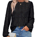 Casual Hollow Lace Long-Sleeved Shirt