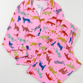 Pink Cheetah Print Shirt and Pants Pajama Set