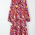 Purple Collared Tiered Flowy Long Dress