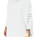 Length Bat Sleeve Hem Tunic Pullover Sweater Knitted Girl