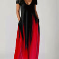 Summer Loose Print Casual Sexy Women'S Long Skirt Pocket Long