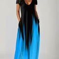 Summer Loose Print Casual Sexy Women'S Long Skirt Pocket Long