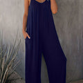 Hot Sale Casual Fashion Temperament Solid Color Suspender Jumpsuit For Women