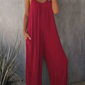 Hot Sale Casual Fashion Temperament Solid Color Suspender Jumpsuit For Women