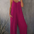 Hot Sale Casual Fashion Temperament Solid Color Suspender Jumpsuit For Women